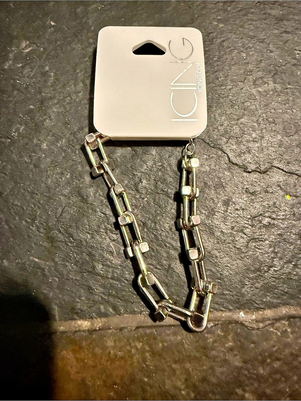 Icing International Concepts Silver-Tone Link Chain Necklace NWT